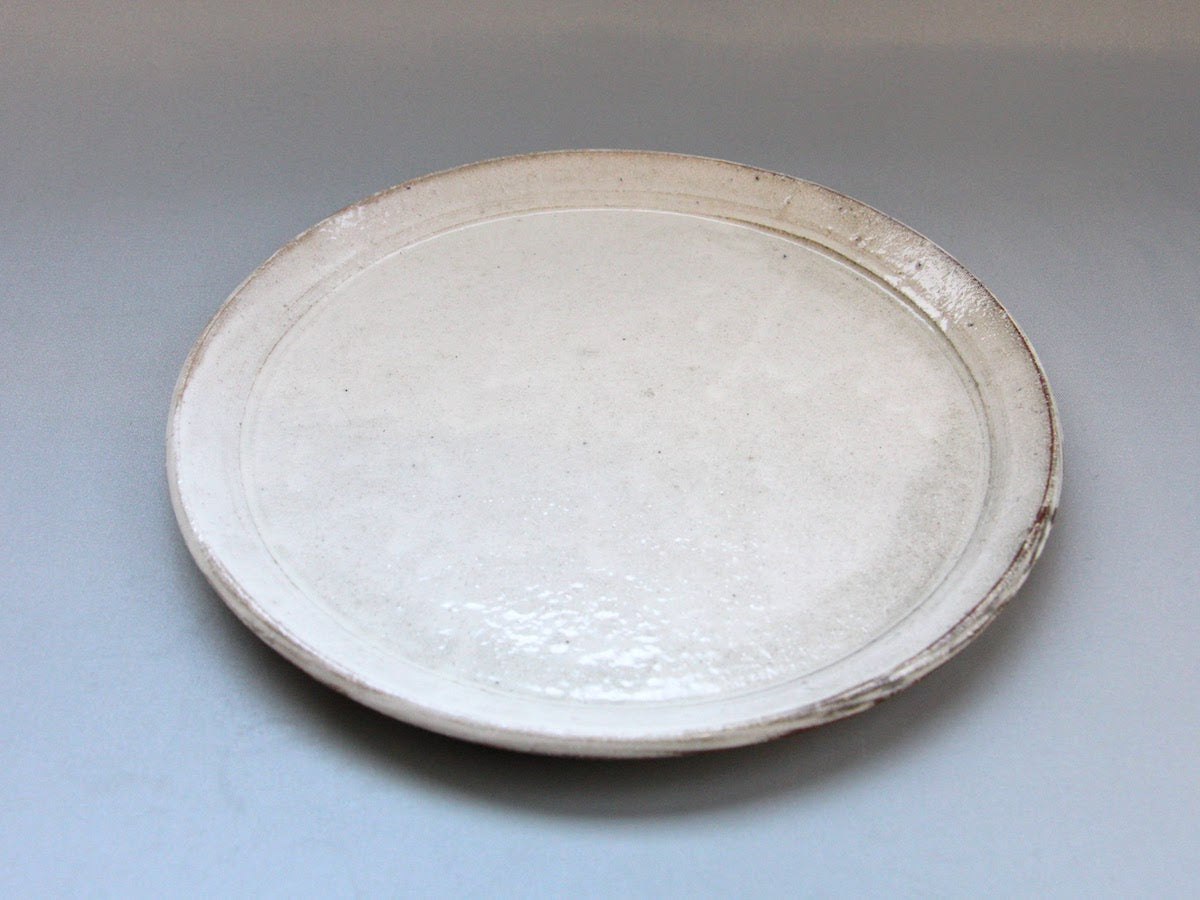 新粉引プレート皿 24cm【熊谷雅博】