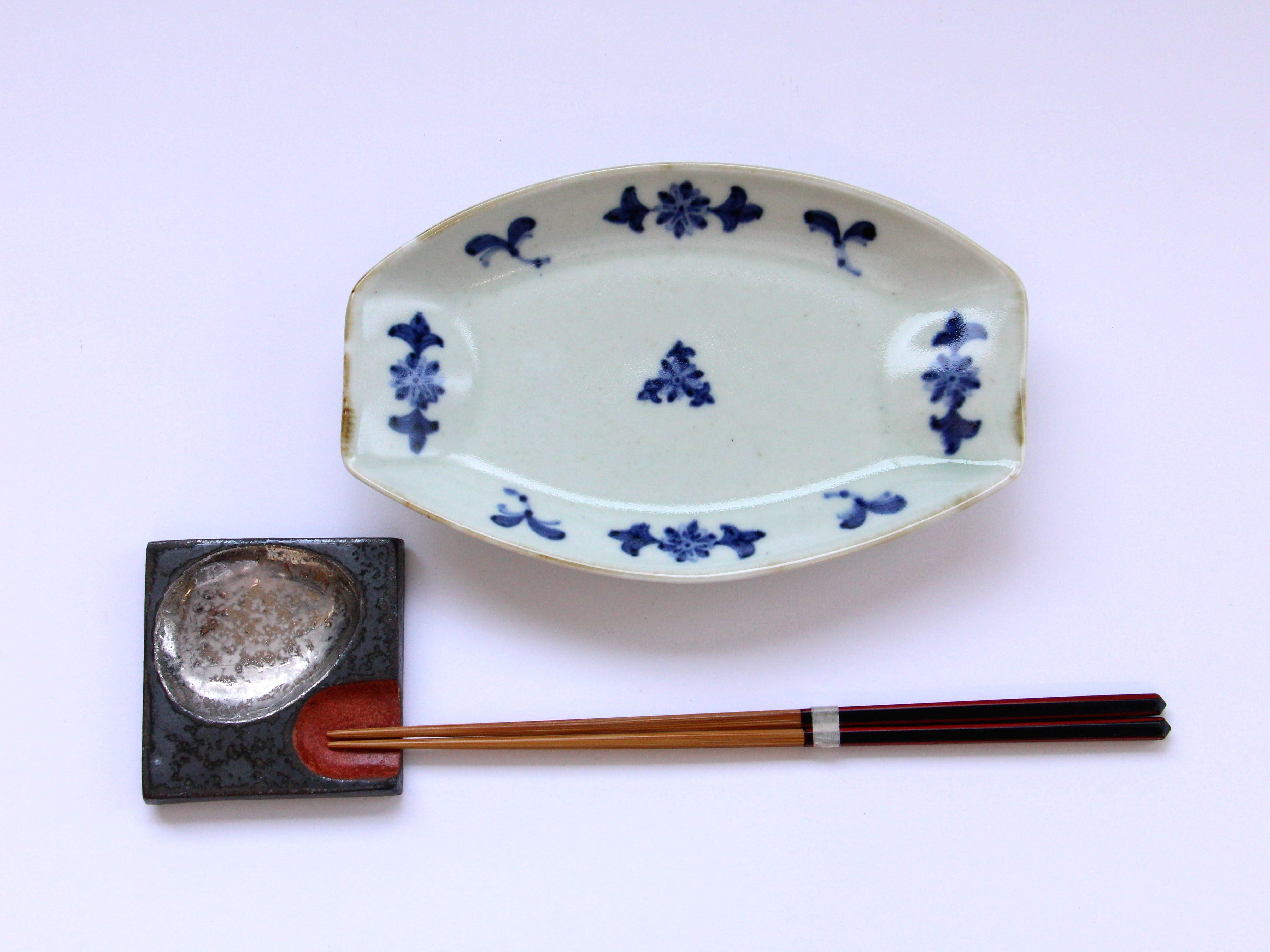 古染花つまみ皿【陶房青】