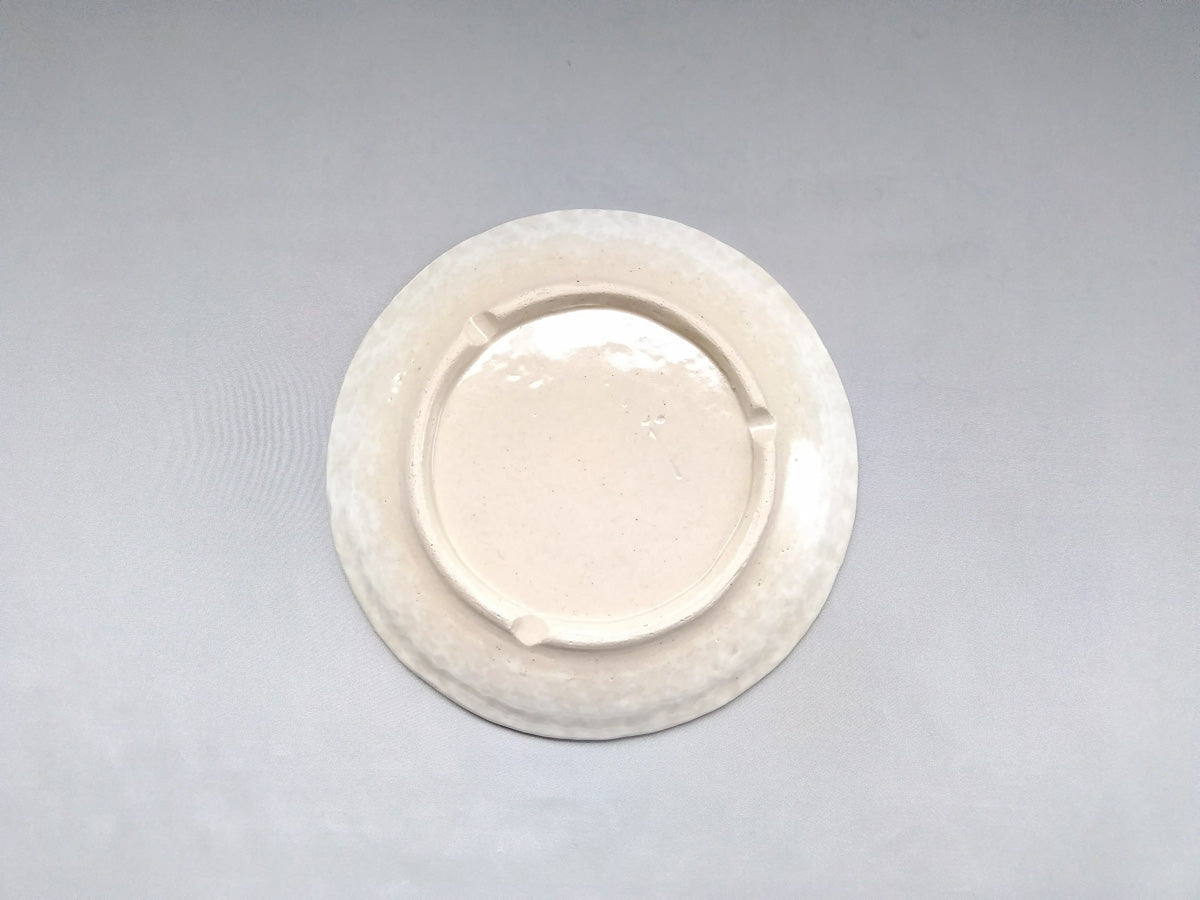 粉引地牡丹6.5寸丸皿 黄【加藤芳平】