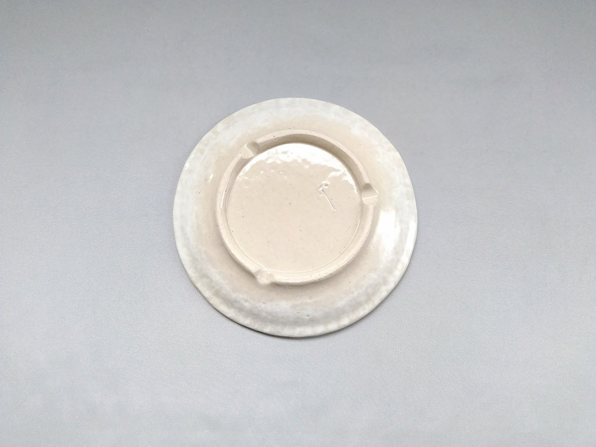 粉引地牡丹5.5寸丸皿 黄【加藤芳平】