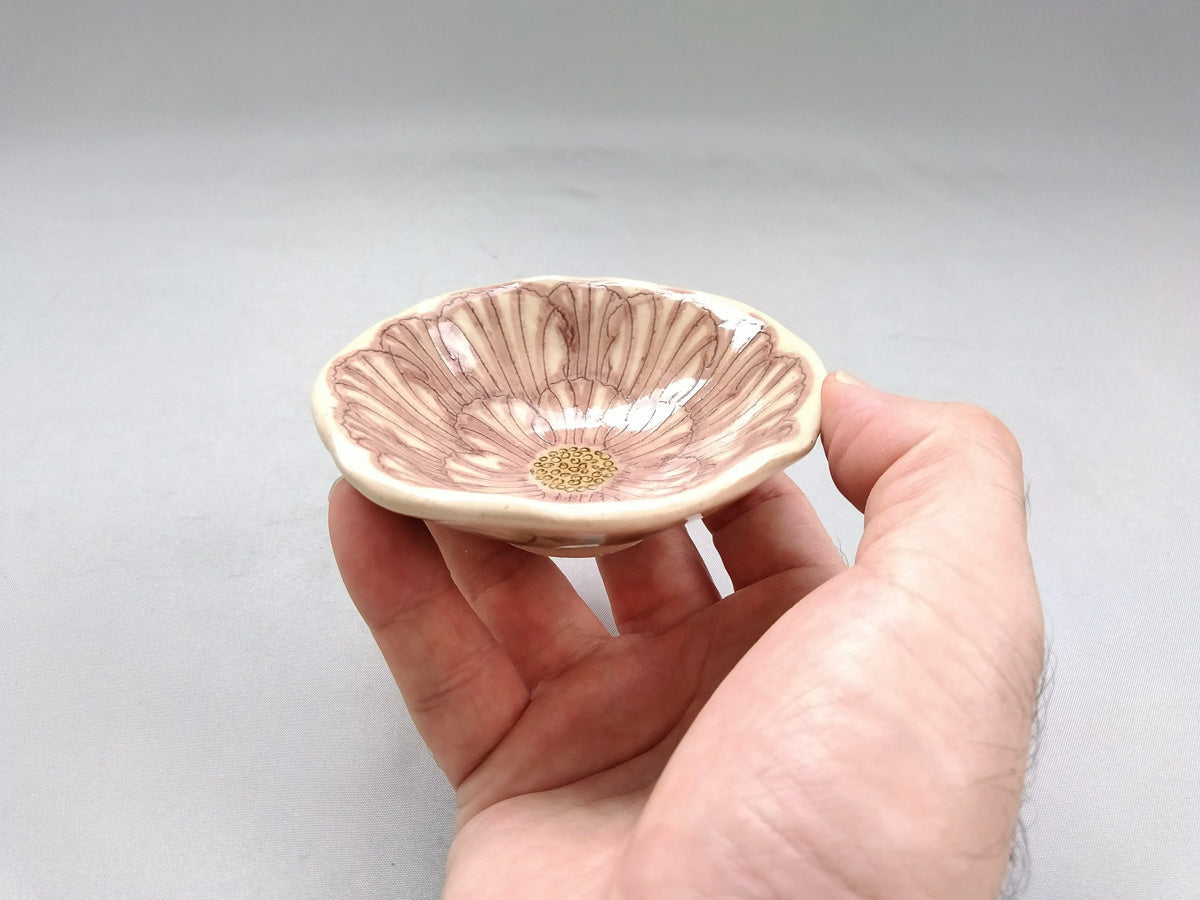 牡丹花輪花豆鉢 紫【加藤芳平】