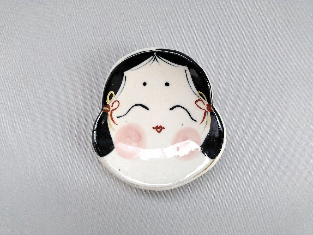 おかめ顔形豆皿【陶工房楽】