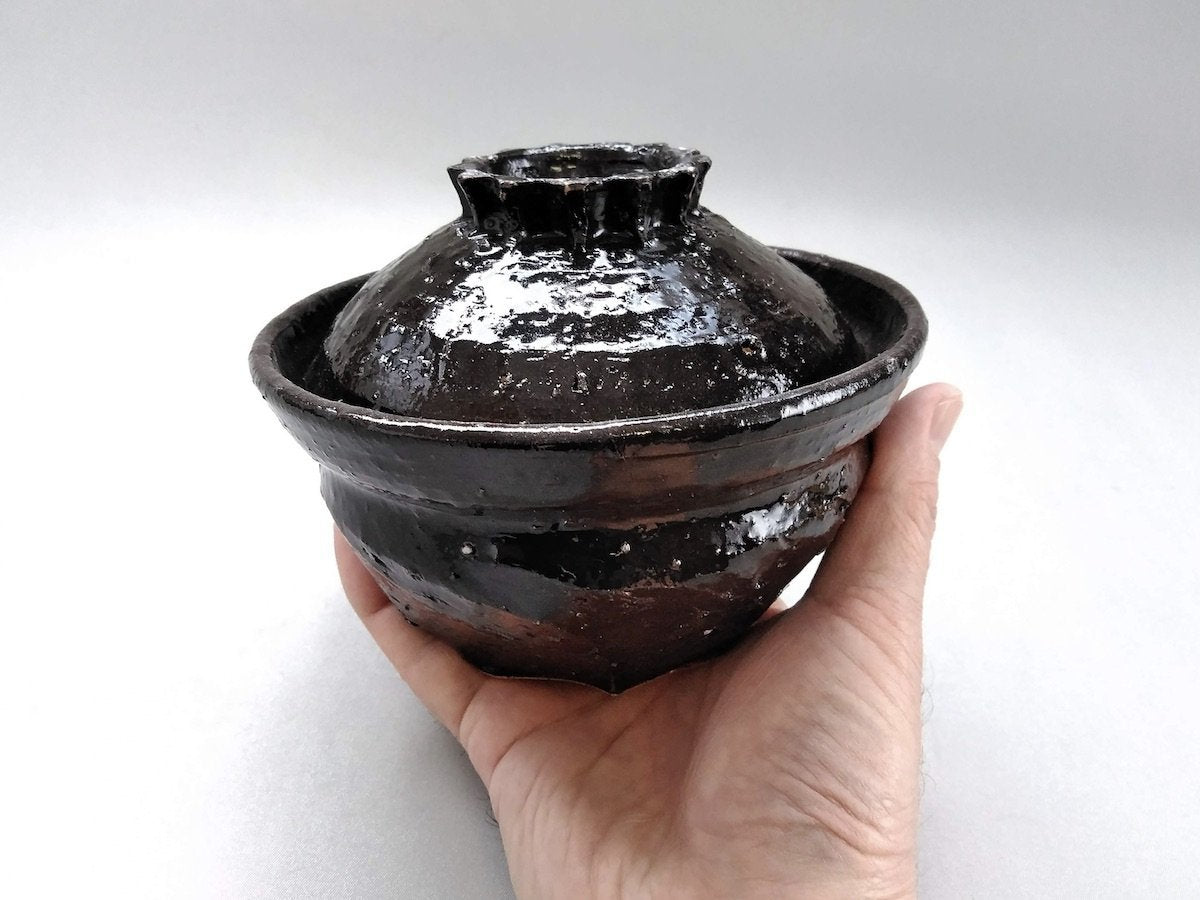 内織部黒蓋物碗【中尾彰秀】