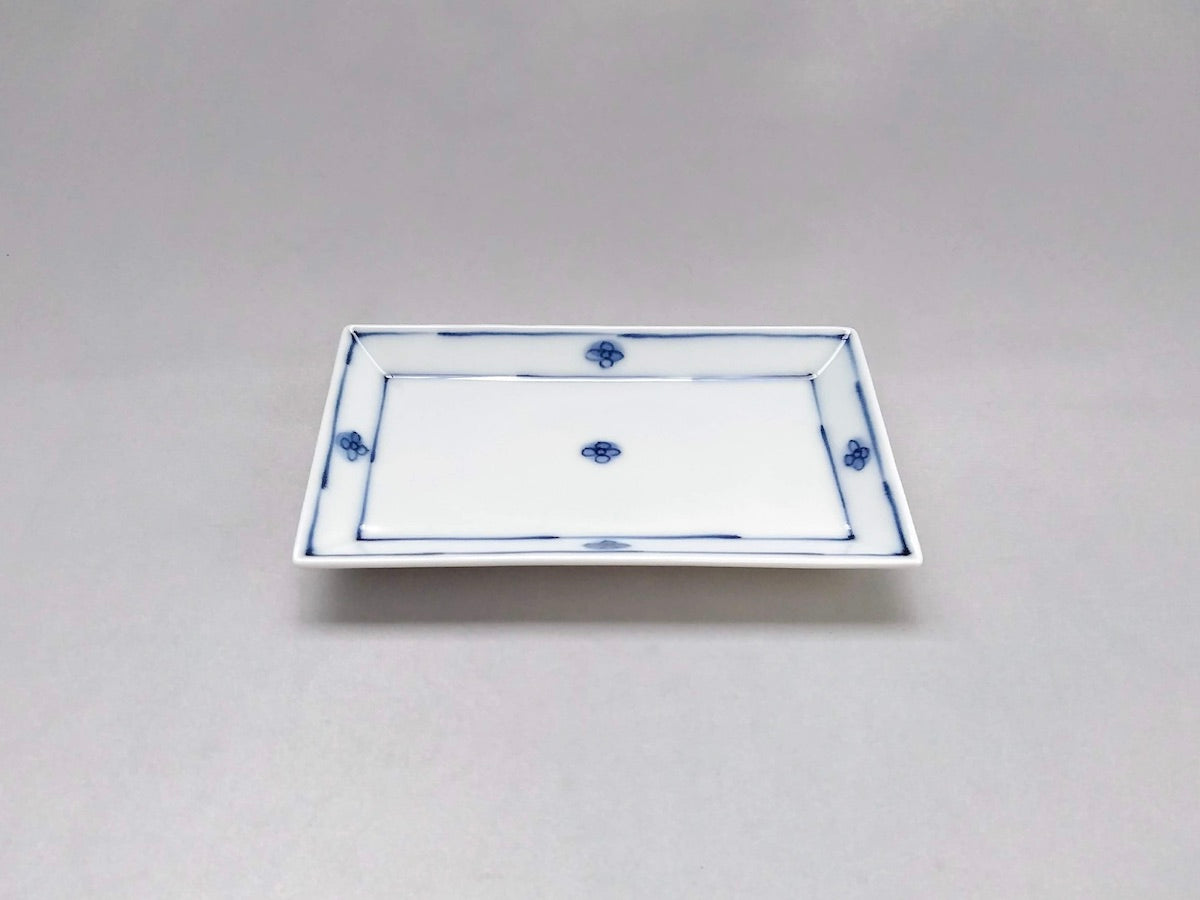 花ダミ紋長角小皿【田森陶園】