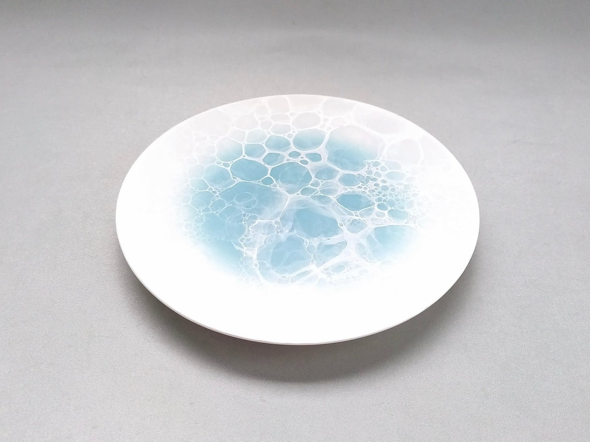 泡ラウンドプレート 16.5cm blue【やま平窯】