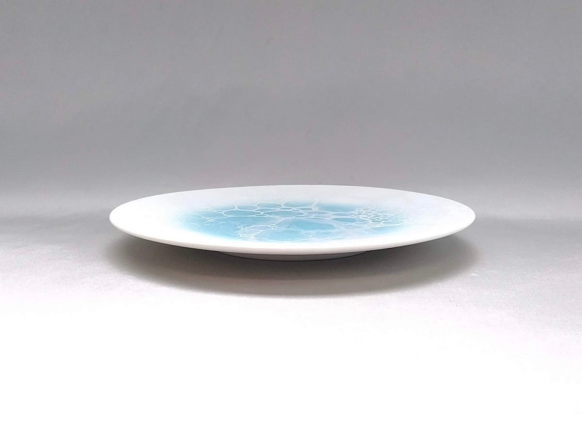 泡ラウンドプレート 16.5cm blue【やま平窯】