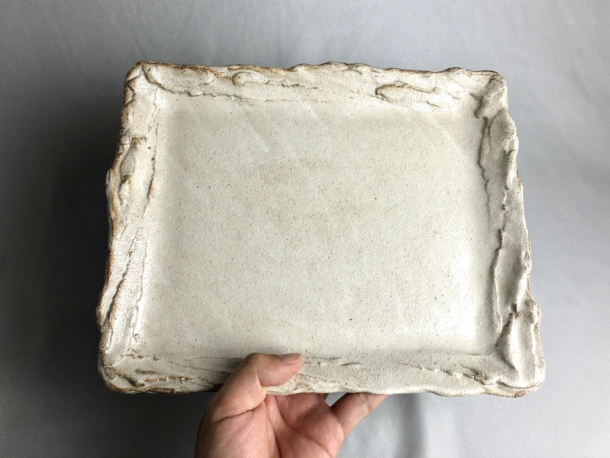 新粉引長角盛皿【熊谷雅博】