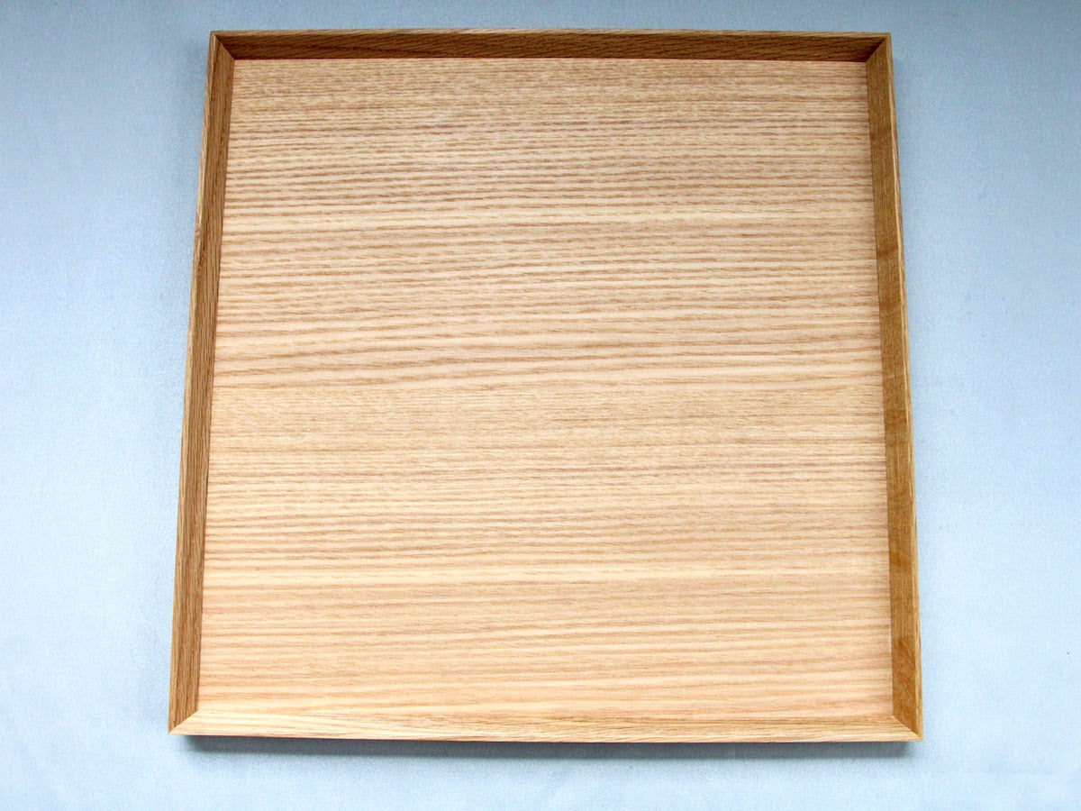 白木塗タモ10.0角盆【松屋漆器】