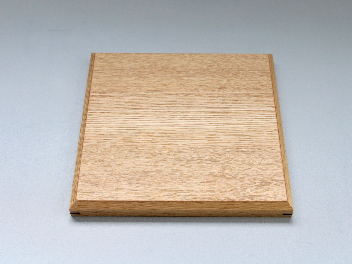 白木塗タモ6.5角盆【松屋漆器】