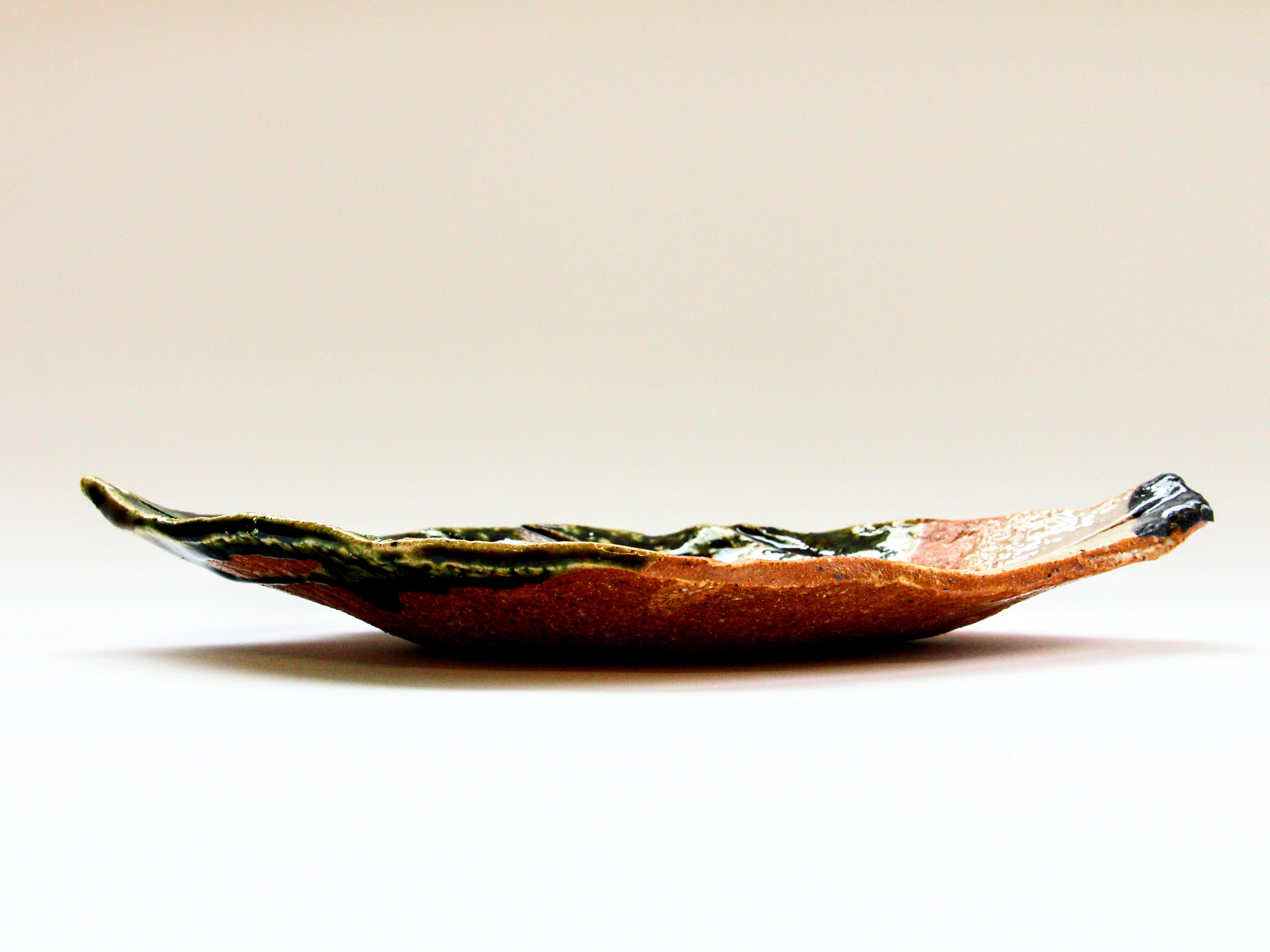 織部木の葉皿 大 27cm【佐藤和次】