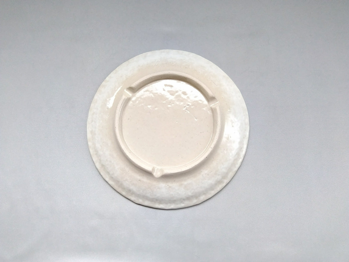 粉引地牡丹6.5寸丸皿 緑【加藤芳平】