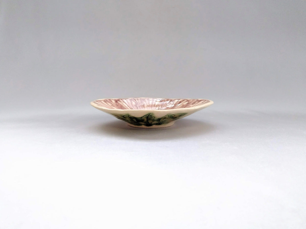 牡丹花菱型小皿 紫【加藤芳平】