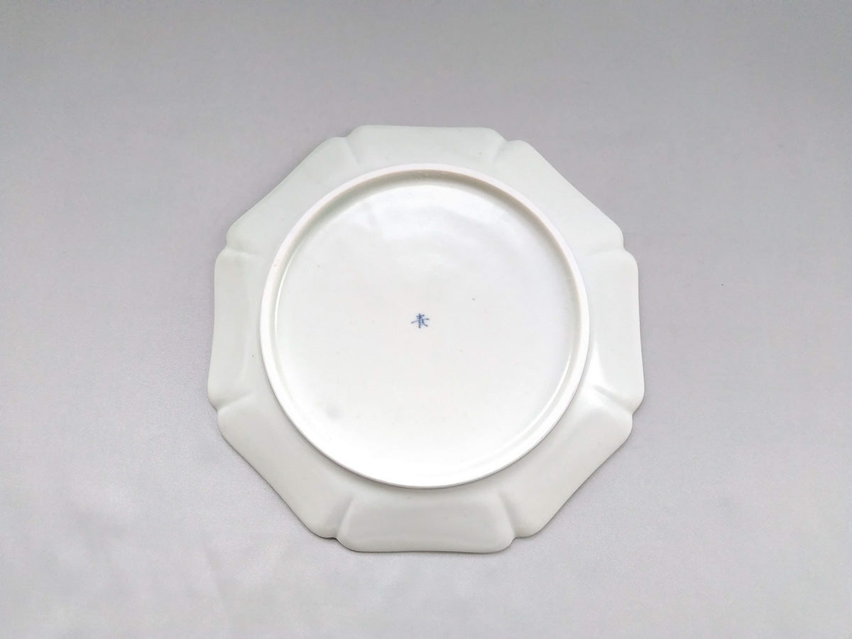 古染花八方7寸皿【陶房青】