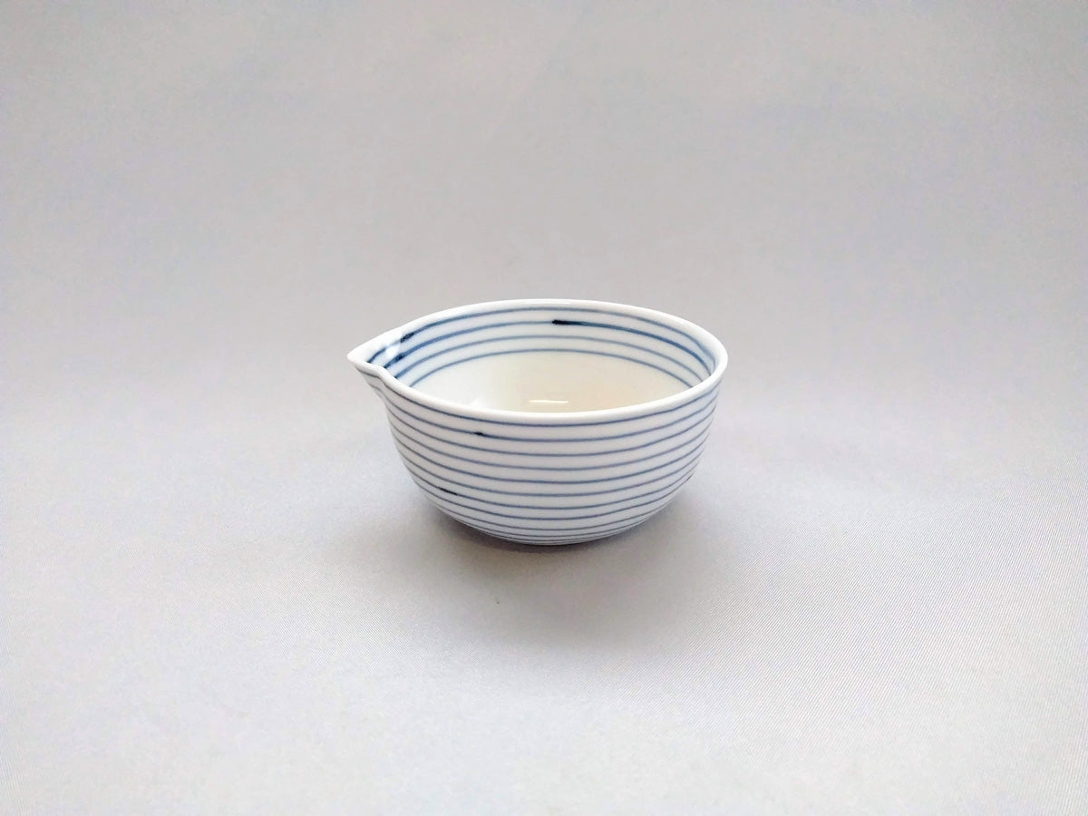 ラインライン片口豆鉢 青【康創窯】