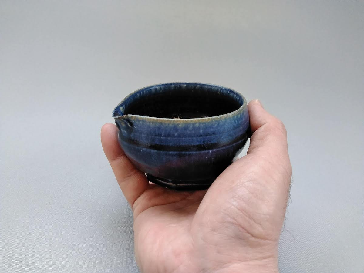 紺碧釉片口豆鉢【山本一仁】