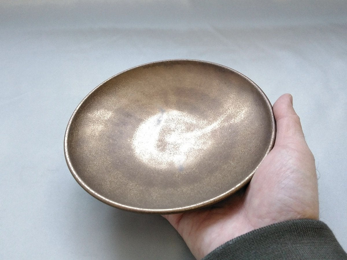 金泥釉5寸皿【喜鶴製陶】