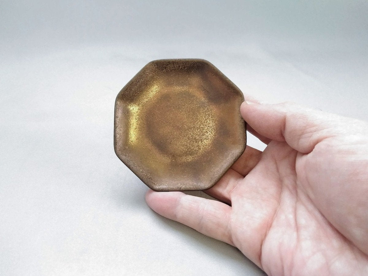 金泥釉箸置き八角【喜鶴製陶】