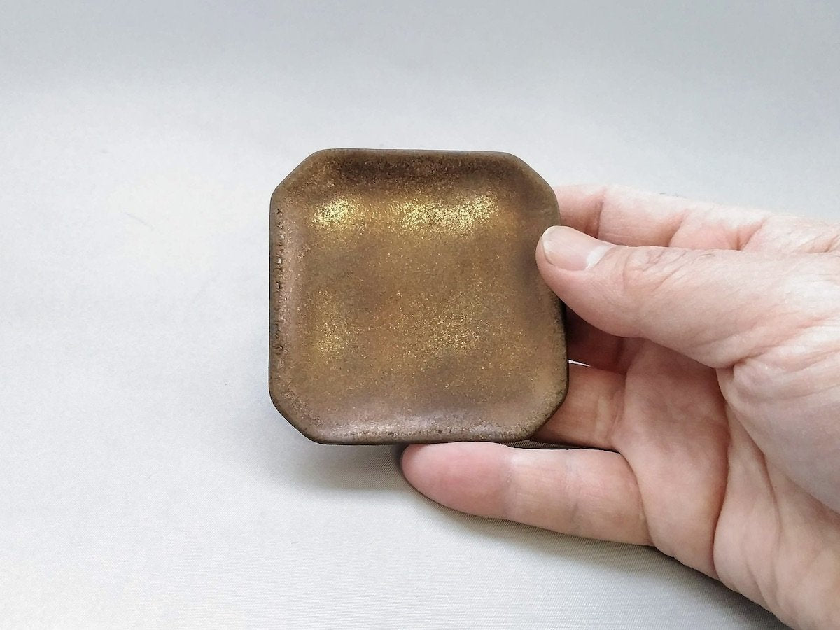 金泥釉箸置き四角【喜鶴製陶】