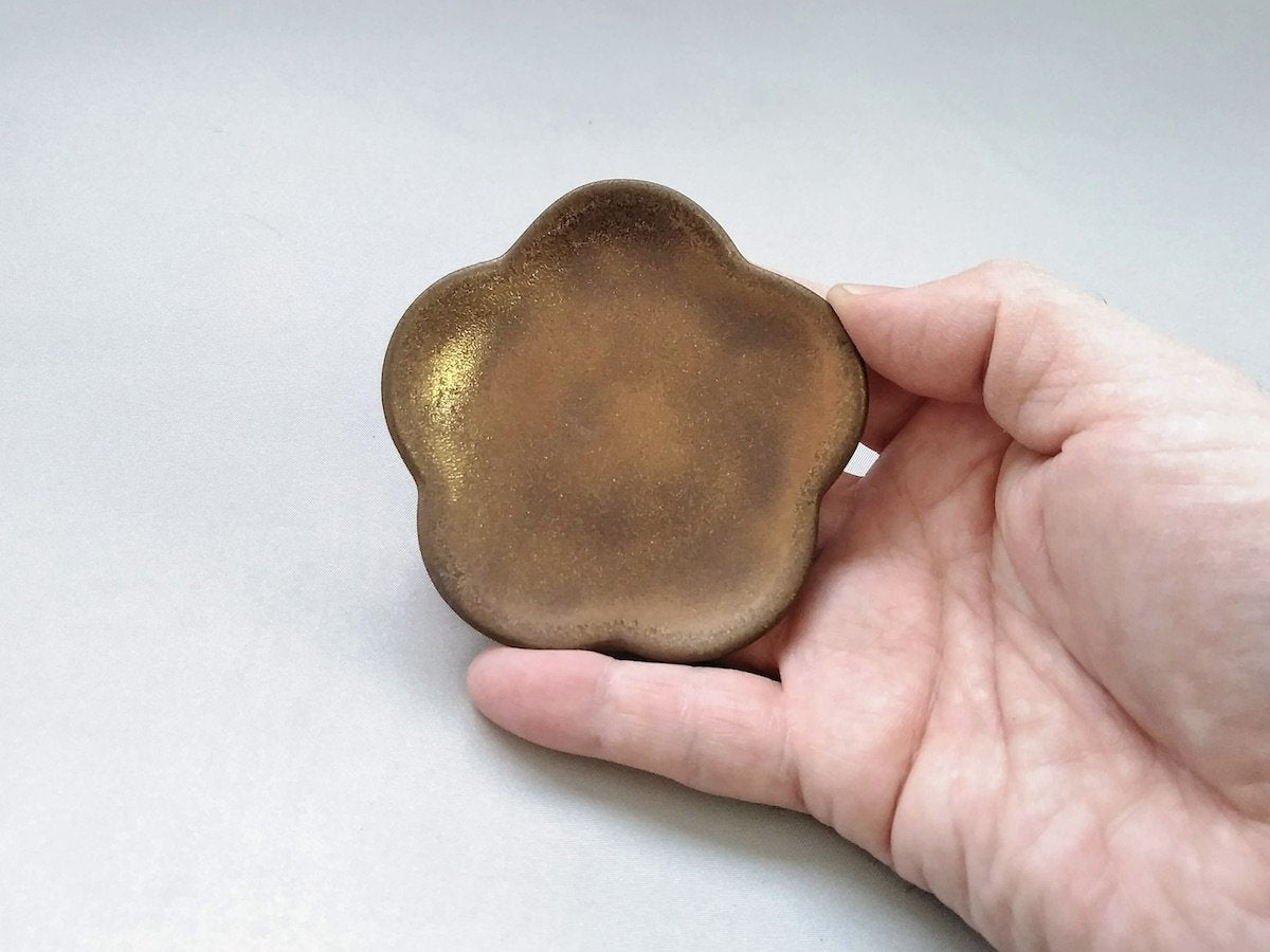 金泥釉箸置き花【喜鶴製陶】