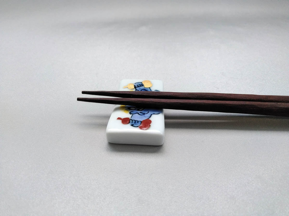 角型箸置き 青鬼【陶工房楽】