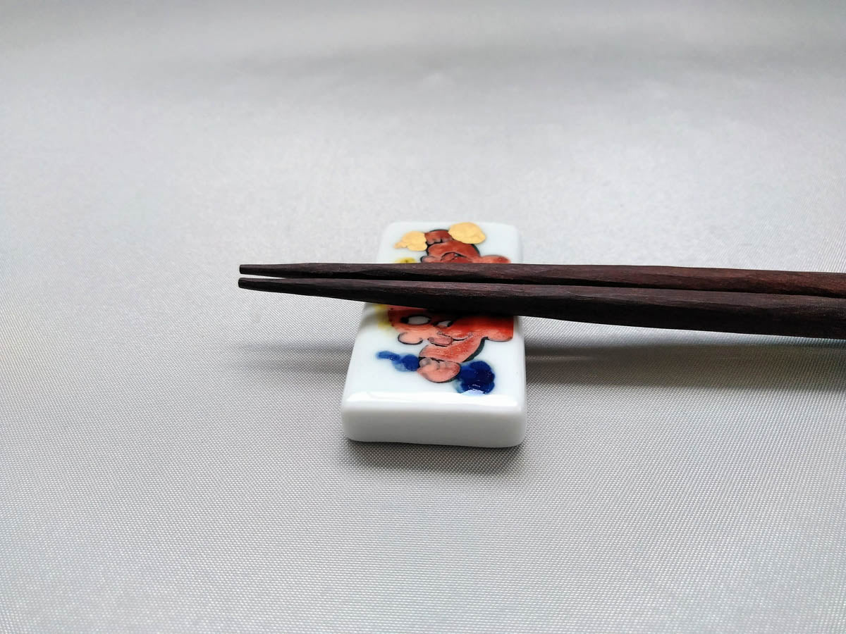 角型箸置き 赤鬼【陶工房楽】