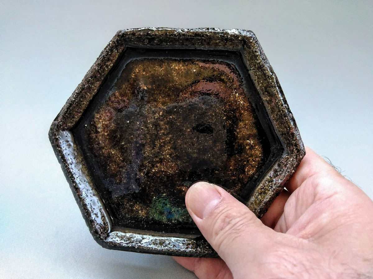 青唐津六角小皿【王天家窯】