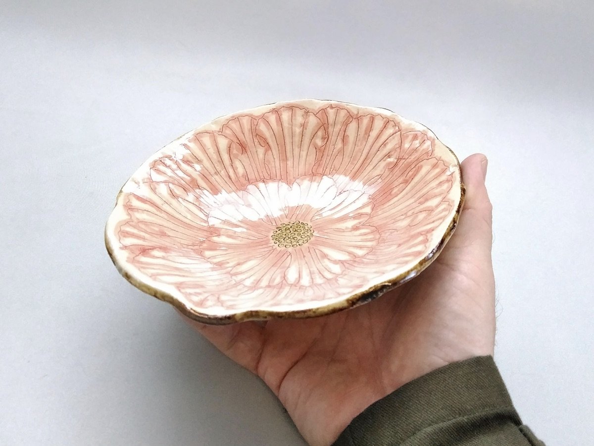 牡丹花5寸浅鉢【加藤芳平】