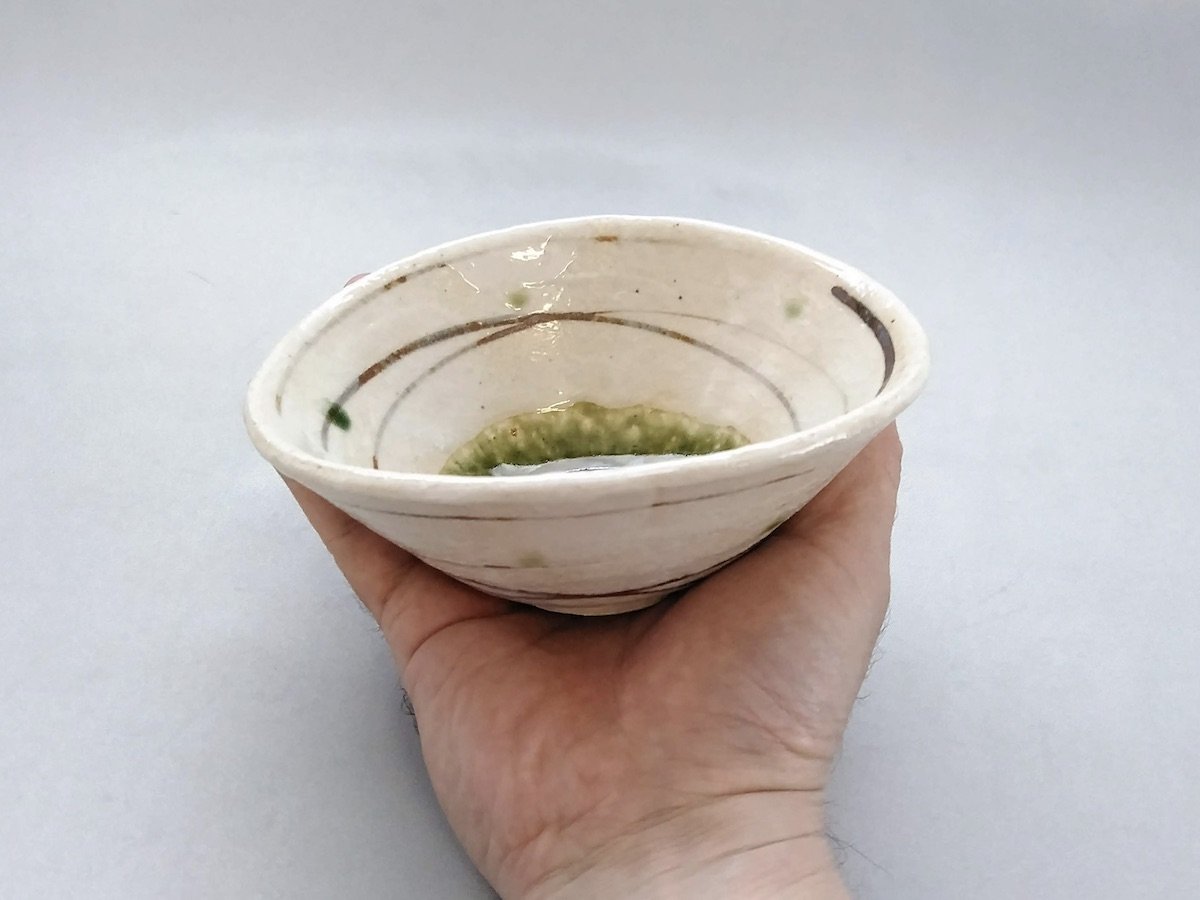 織部こま筋たわみ小鉢【中垣連次】