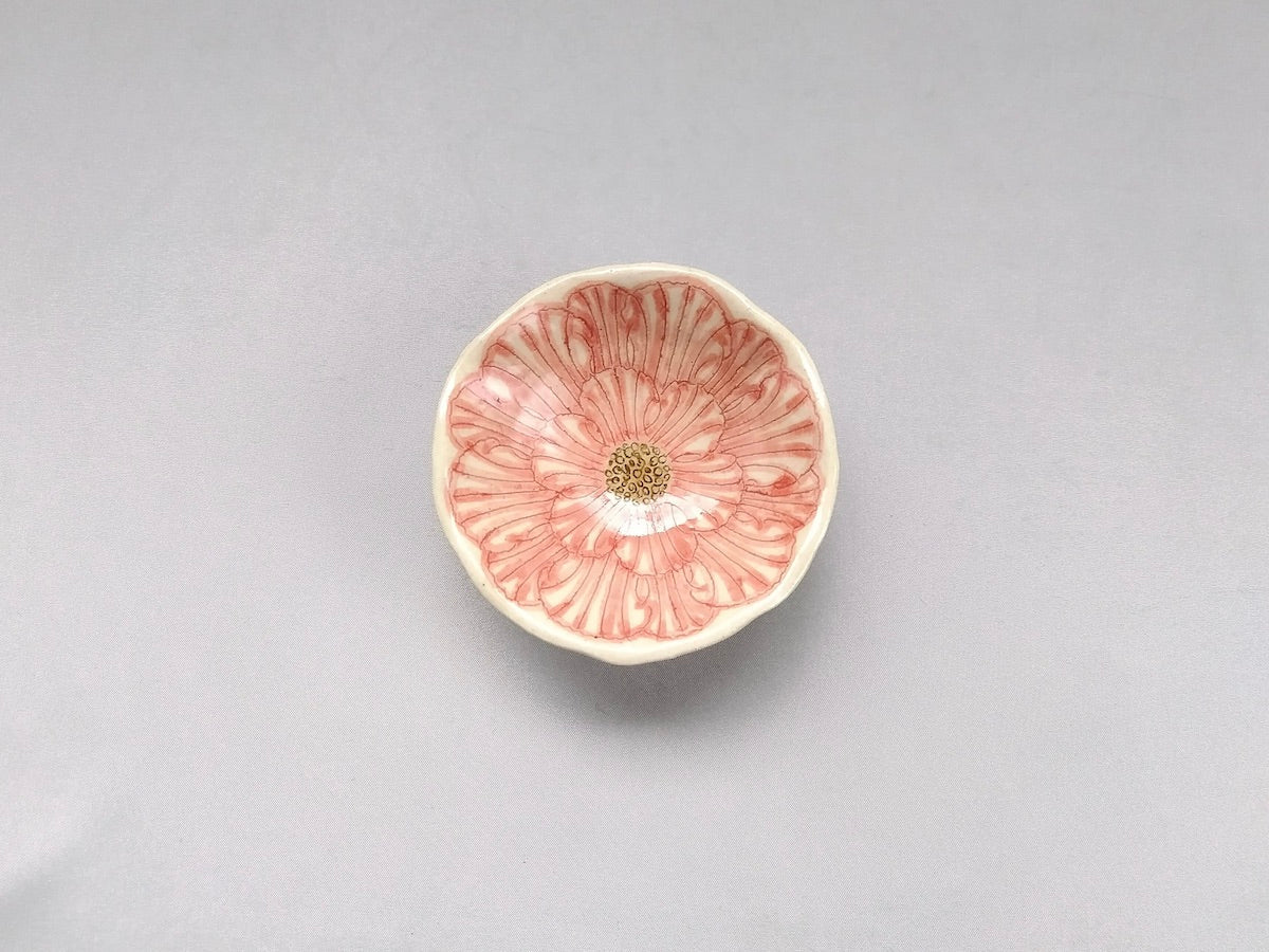 牡丹花輪花豆鉢 赤【加藤芳平】