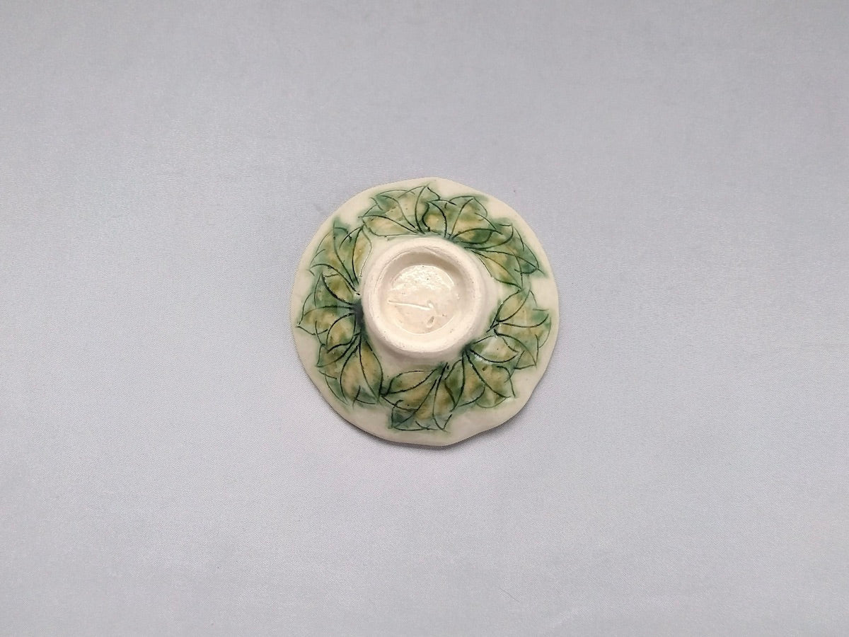 牡丹花輪花豆鉢 青【加藤芳平】