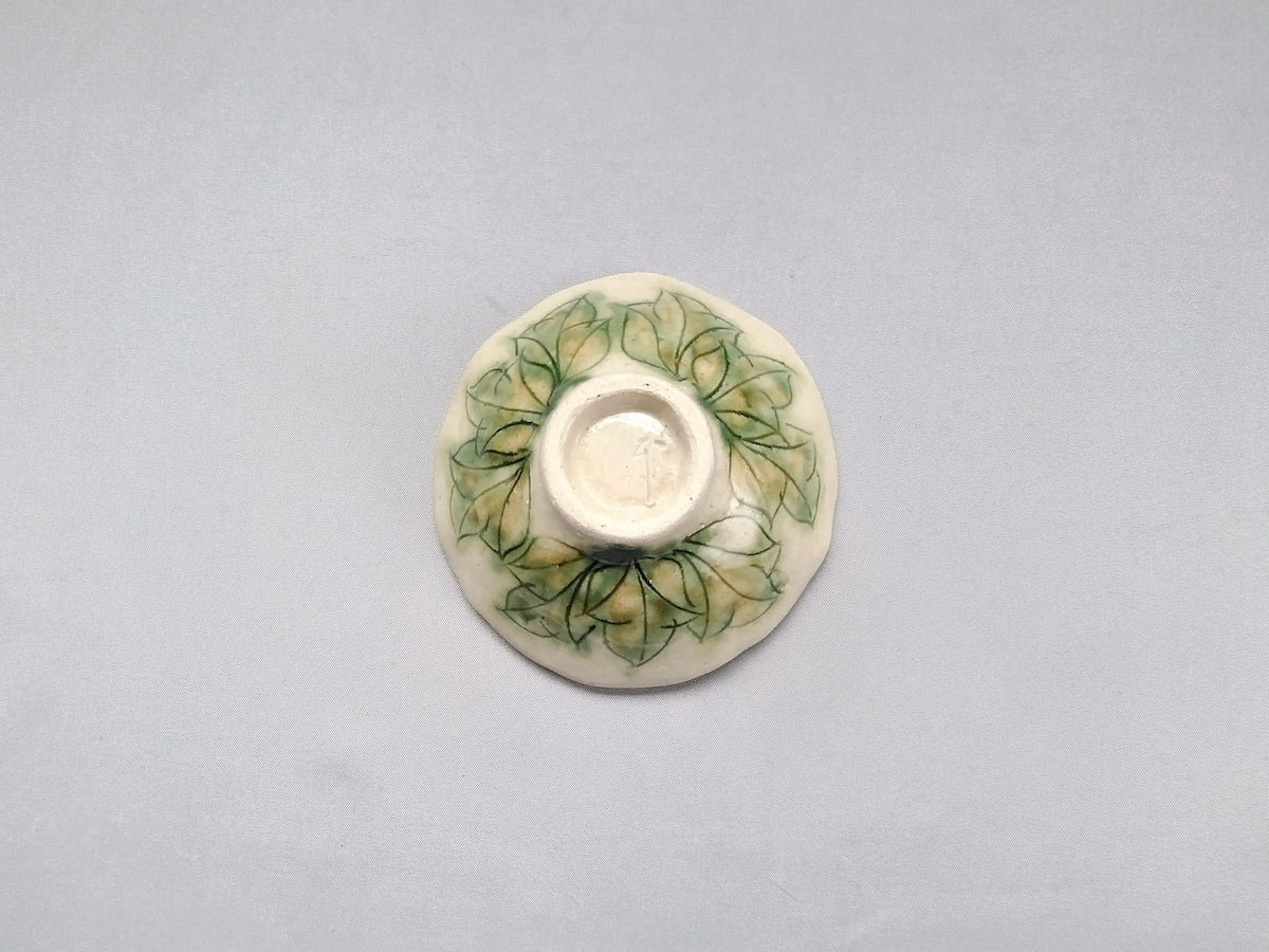 牡丹花輪花豆鉢 緑【加藤芳平】